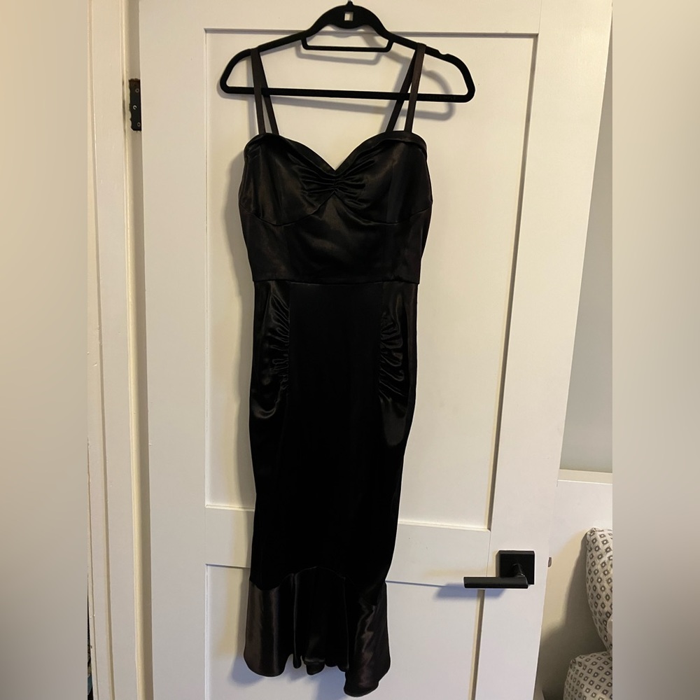 Black Bombshell Wiggle Dress. Pinup style. Stop Staring! Clothing Rockabilly